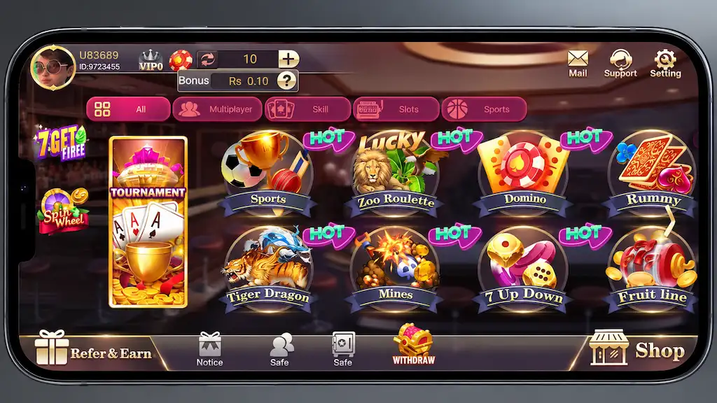 Teen Patti Blue Interface